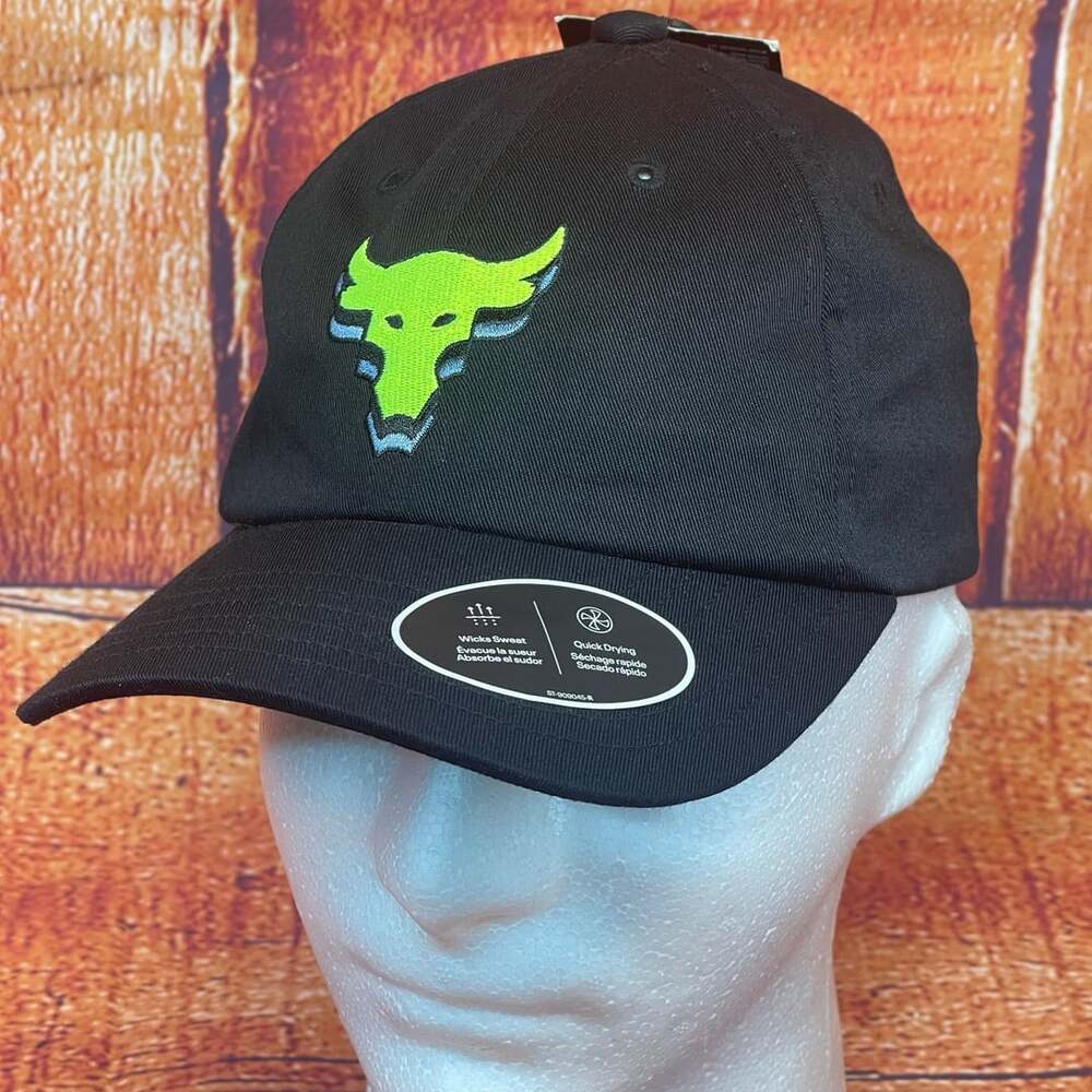 Under Armour Project Rock Unisex Hat Black Volt Green Adjustable